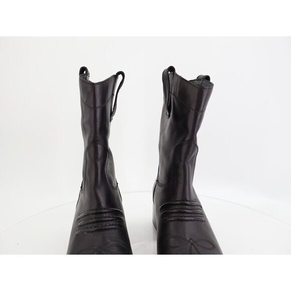 Bibi Lou Briana Western Boot Black Leather Size 37 7 Pull On Cowboy Ankle - Picture 4 of 16